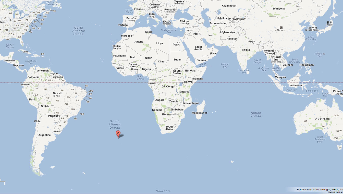 carte du Tristan da Cunha monde